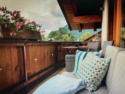 Ein Sitzbereich in der Unterkunft Apartment in Garmisch-Partenkirchen