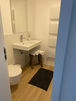 Ein Badezimmer in der Unterkunft Auszeit Herrsching - 3 Zimmer Wohnung in See Nähe