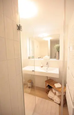 Ein Badezimmer in der Unterkunft Auszeit Herrsching - 3 Zimmer Wohnung in See Nähe