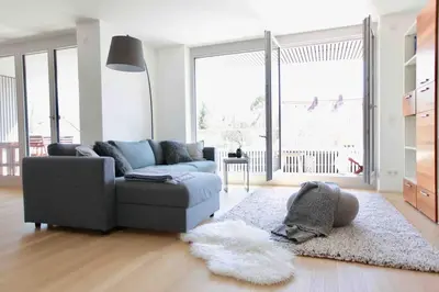 Ein Sitzbereich in der Unterkunft Auszeit Herrsching - 3 Zimmer Wohnung in See Nähe