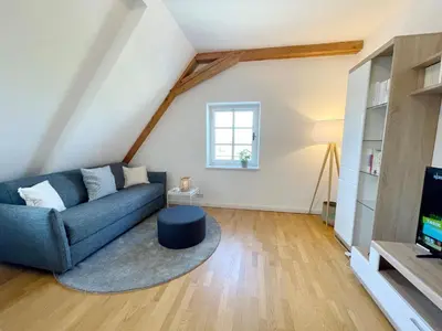 Ein Sitzbereich in der Unterkunft Schloss Winkl
