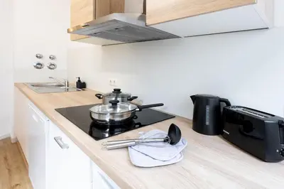 Küche/Küchenzeile in der Unterkunft Wohnung im Herzen Münchens
