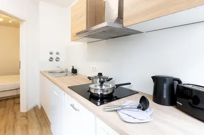 Küche/Küchenzeile in der Unterkunft Wohnung im Herzen Münchens