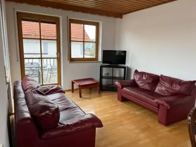 Ein Sitzbereich in der Unterkunft Ferienplatzl 90m2