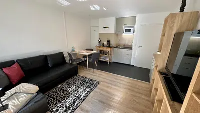 Küche/Küchenzeile in der Unterkunft Lindenhof Apartment 13