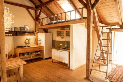 Küche/Küchenzeile in der Unterkunft Ferienwohnung am Schmiedhof