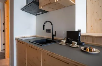 Küche/Küchenzeile in der Unterkunft Ammerglück Apartments