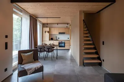 Küche/Küchenzeile in der Unterkunft Ammerglück Apartments