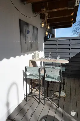 Ein Balkon oder eine Terrasse in der Unterkunft FeWo Schönwetter