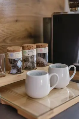 Kaffee-/Teezubehör in der Unterkunft Chiemgauloft , 5 Sterne Ferienwohnung am Chiemsee