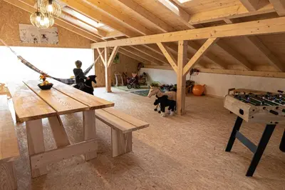 Ein Sitzbereich in der Unterkunft Gästehof Huber