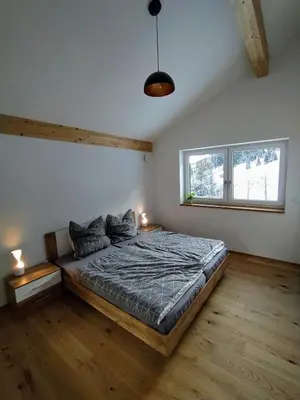 Ein Bett oder Betten in einem Zimmer der Unterkunft Allgäu Loft Bergzeit