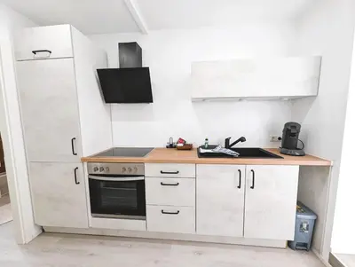 Küche/Küchenzeile in der Unterkunft Apartment Nähe Airbus