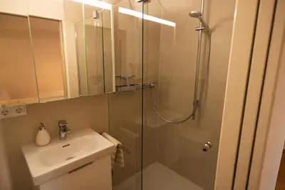 Ein Badezimmer in der Unterkunft Schererhof