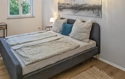 Ein Bett oder Betten in einem Zimmer der Unterkunft Stunning Apartment In Bad Heilbrunn