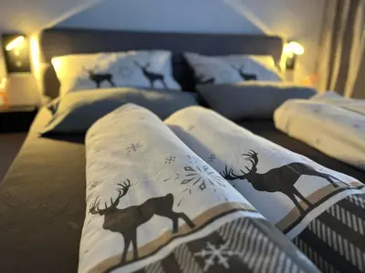 Ein Bett oder Betten in einem Zimmer der Unterkunft Ferienwohnung Theresia