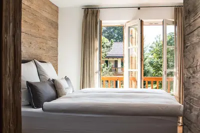 Ein Bett oder Betten in einem Zimmer der Unterkunft Ferienwohnung SeeSuite