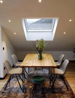 Ein Sitzbereich in der Unterkunft Ferienwohnung Haus Kampen