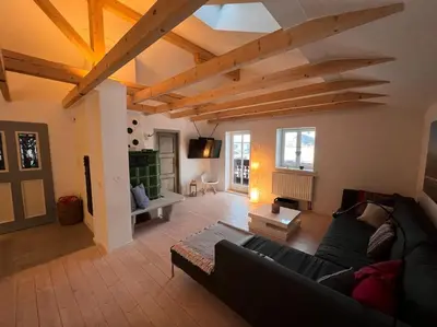 Ein Sitzbereich in der Unterkunft NEU - traumhafte Ferienwohnung mit Bergblick