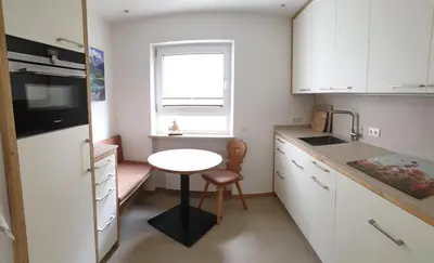 Küche/Küchenzeile in der Unterkunft Ferienwohnung Stubengold