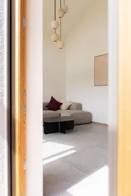 Ein Sitzbereich in der Unterkunft Bergblick Chalet
