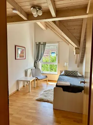 Ein Sitzbereich in der Unterkunft Landhaus Lindenberg