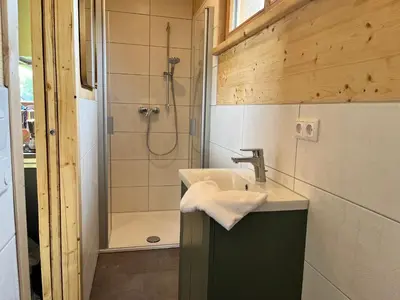Ein Badezimmer in der Unterkunft Wald ist Zukunft