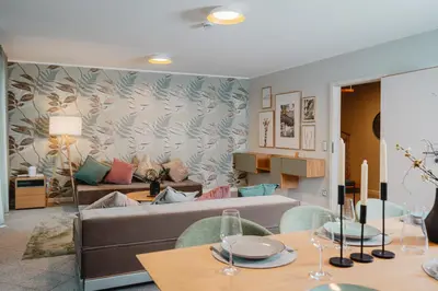 Ein Sitzbereich in der Unterkunft 21rooms Apartments
