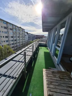 Ein Balkon oder eine Terrasse in der Unterkunft Ridler Theresienwiese, parking & rooftop terraces 2 room