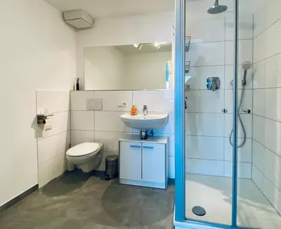 Ein Badezimmer in der Unterkunft Das Bootshaus