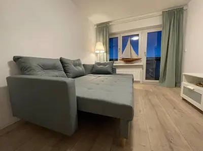 Ein Sitzbereich in der Unterkunft Das Bootshaus
