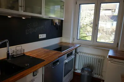 Küche/Küchenzeile in der Unterkunft Ferienwohnung Aribo