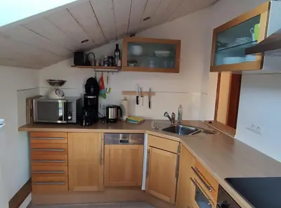 Küche/Küchenzeile in der Unterkunft Ferienwohnung auf dem Land