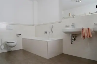 Ein Badezimmer in der Unterkunft Ferienhaus Dickertsmühle