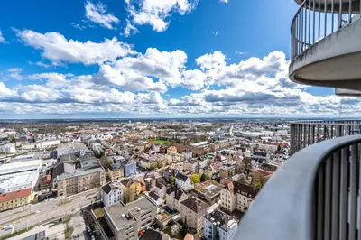 Ein allgemeiner Blick auf Augsburg oder ein Stadtblick von der Ferienwohnung aus