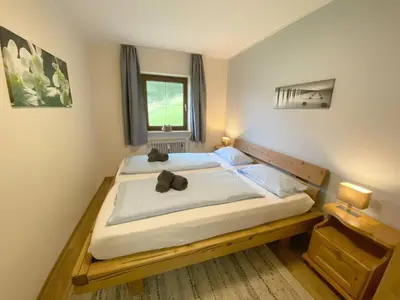 Ein Bett oder Betten in einem Zimmer der Unterkunft Holiday apartment No 5 Bergschlössl