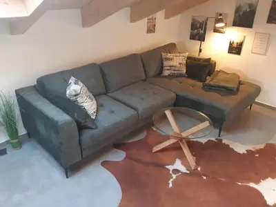 Ein Sitzbereich in der Unterkunft Panorama Suite Chiemsee
