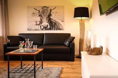 Ein Sitzbereich in der Unterkunft Zentrales Appartement im Alpin-Style in Garmisch