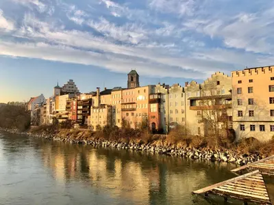 Blick auf einen Fluss in der Nähe der Ferienwohnung