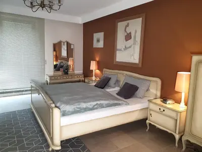 Ein Bett oder Betten in einem Zimmer der Unterkunft Traumhaus im Wald