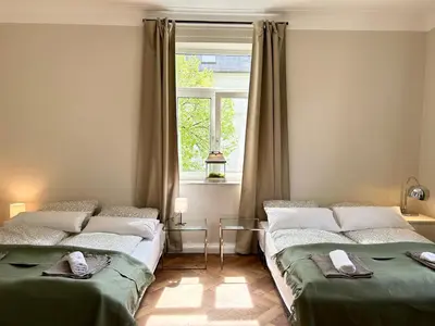 Ein Bett oder Betten in einem Zimmer der Unterkunft Welcome Künstlerflair