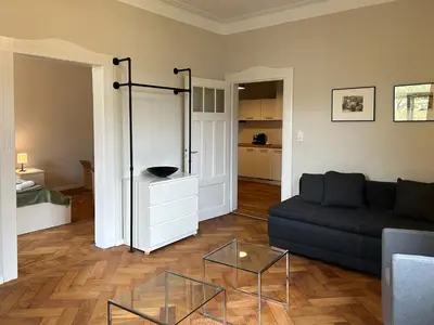 Ein Sitzbereich in der Unterkunft Welcome Künstlerflair