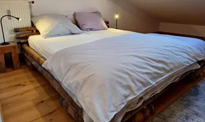 Ein Bett oder Betten in einem Zimmer der Unterkunft Ferien-Loft Resi II - Infrarotsauna