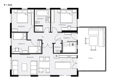 Grundriss der Unterkunft Ferienwohnung 