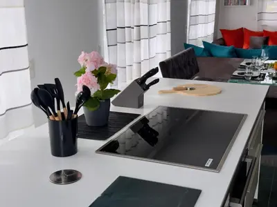 Ein Sitzbereich in der Unterkunft Ferienwohnung 