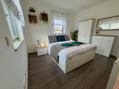 Küche/Küchenzeile in der Unterkunft Ferienwohnung 