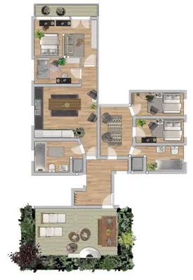 Grundriss der Unterkunft Flatista Homes - Penthouse with Rooftop Gym