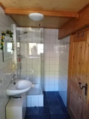 Ein Badezimmer in der Unterkunft Hüttenzauber