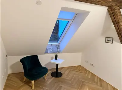 Ein Sitzbereich in der Unterkunft Exklusive Maisonetten Wohnung mit Gartenzugang