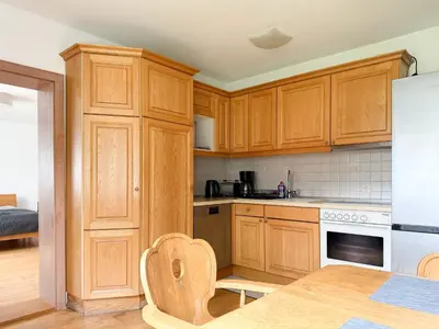 Küche/Küchenzeile in der Unterkunft Ferienwohnung Gartenblick
